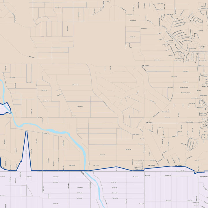 Color Cast Zip Code Style Wall Map of Rio Rancho, NM