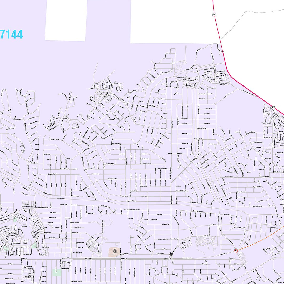 Premium Style Wall Map of Rio Rancho, NM