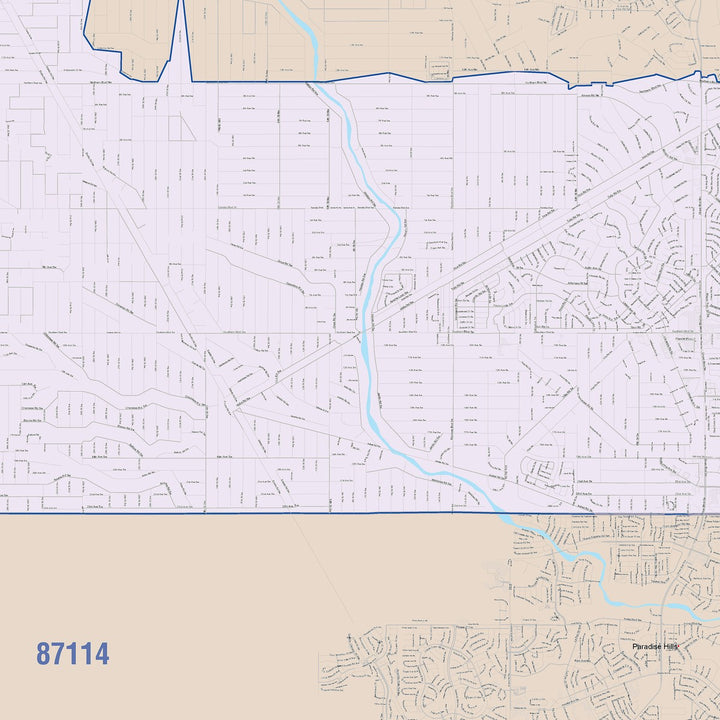Color Cast Zip Code Style Wall Map of Rio Rancho, NM