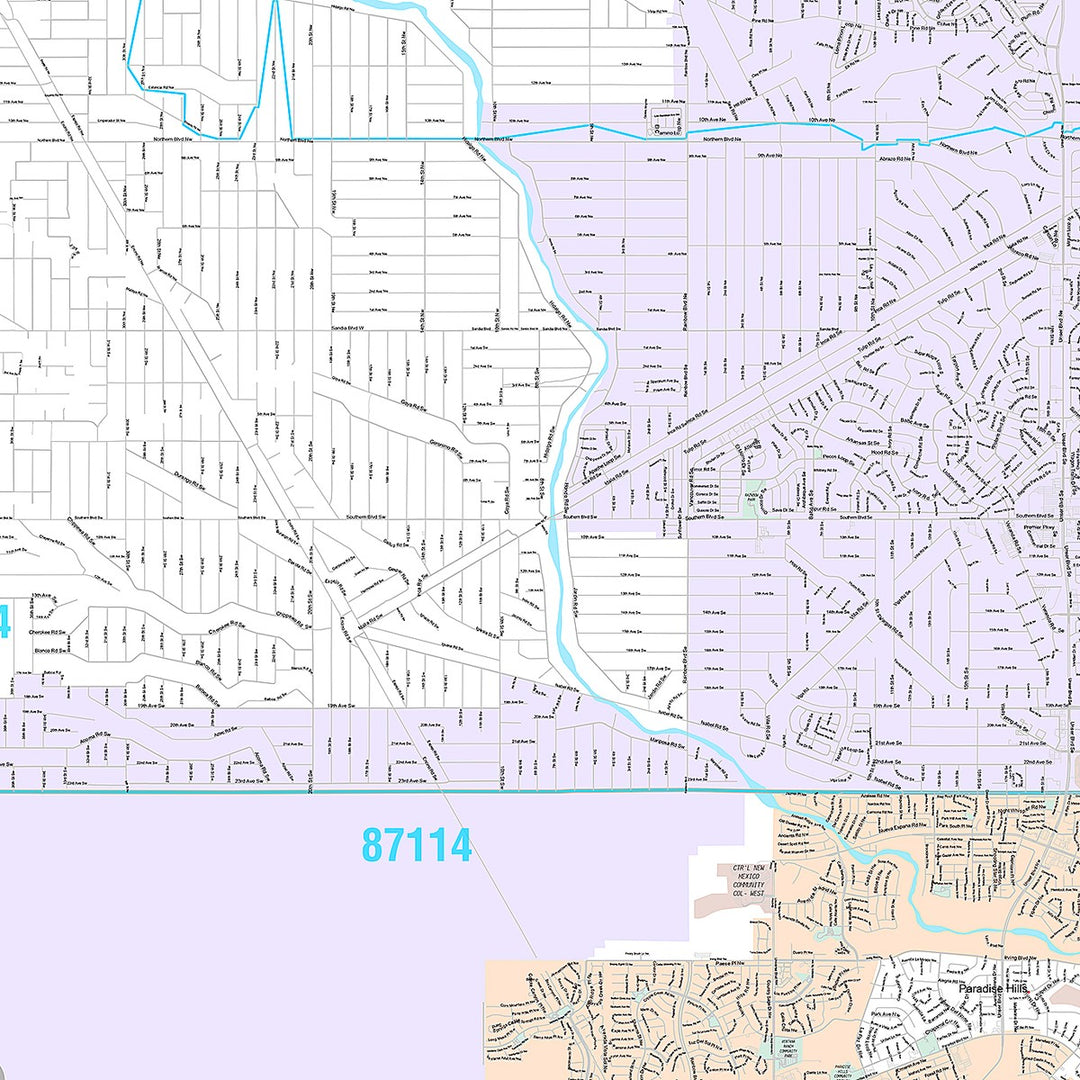 Premium Style Wall Map of Rio Rancho, NM