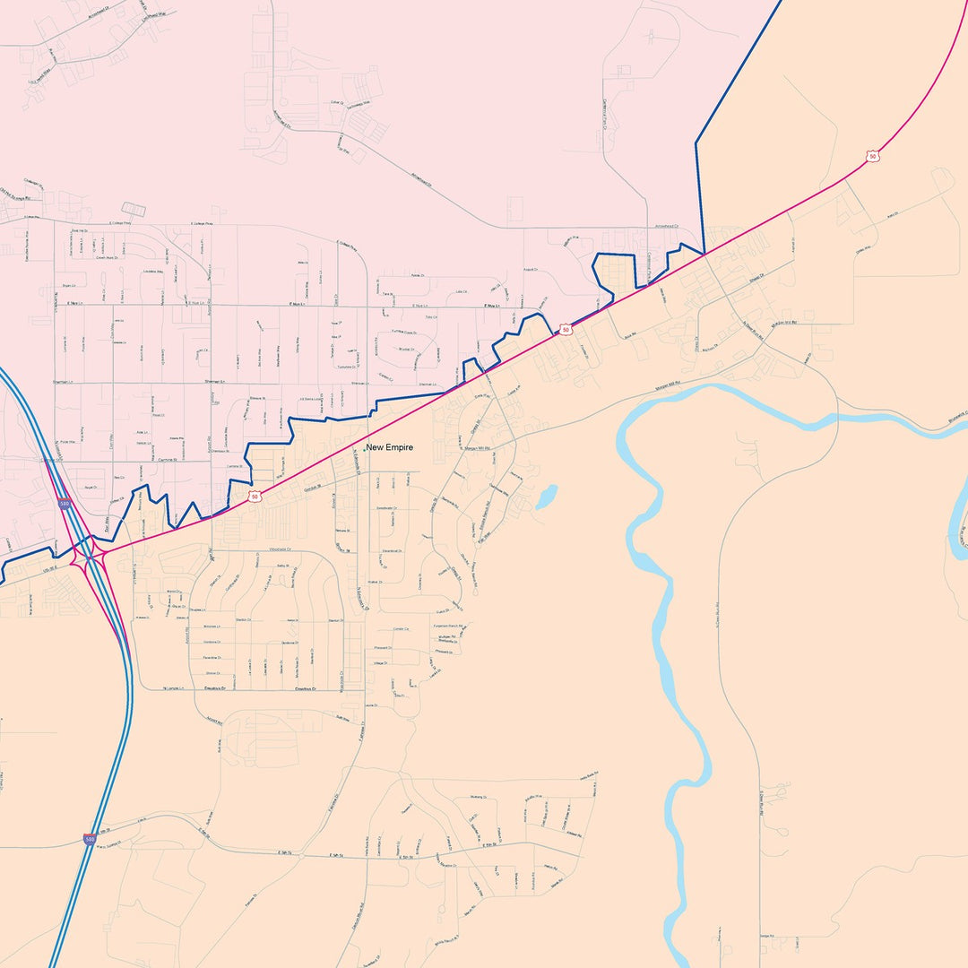 Color Cast Zip Code Style Wall Map of Carson City, NV