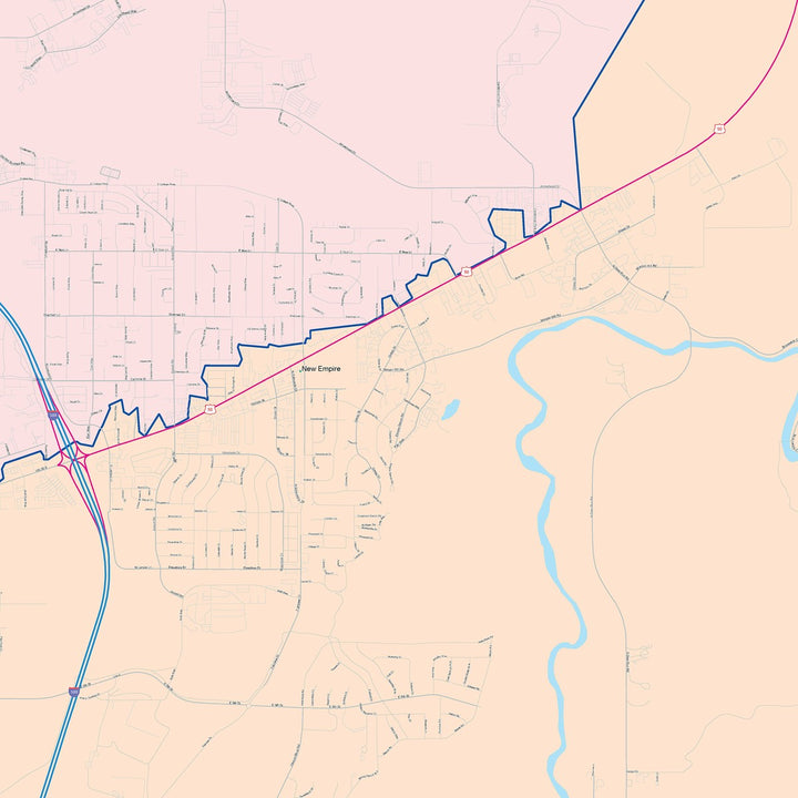 Color Cast Zip Code Style Wall Map of Carson City, NV