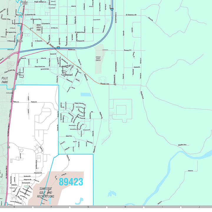 Premium Style Wall Map of Carson City, NV