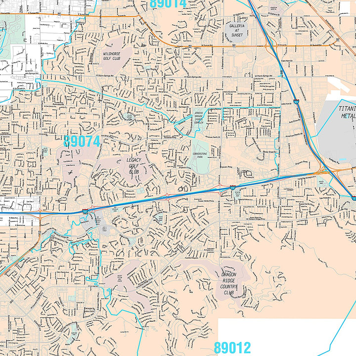 Premium Style Wall Map of Henderson NV.
