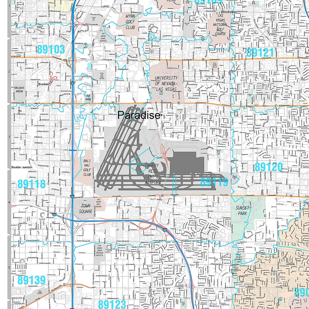 Premium Style Wall Map of Henderson NV.