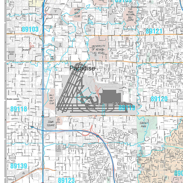 Premium Style Wall Map of Henderson NV.