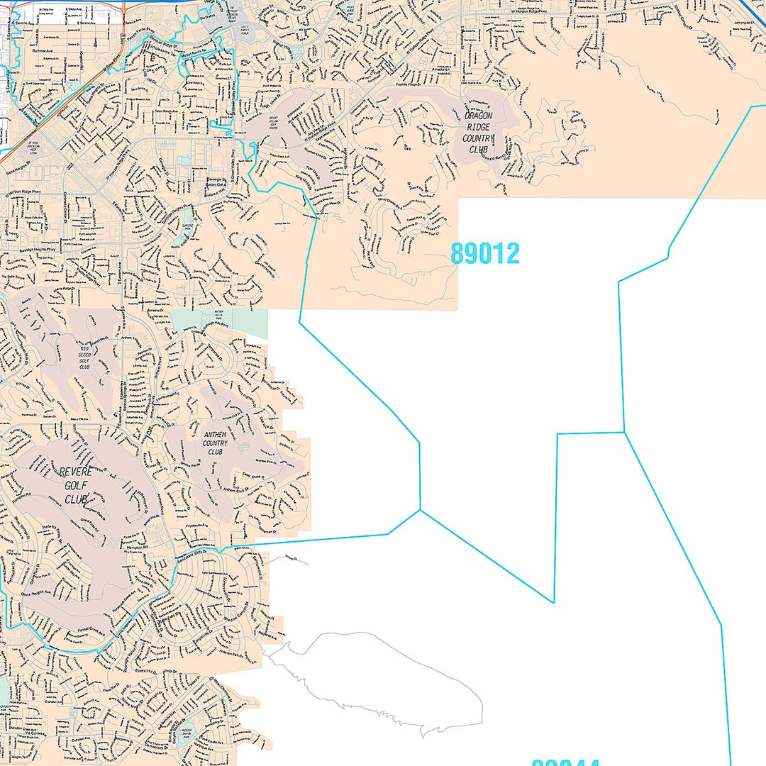 Premium Style Wall Map of Henderson NV.