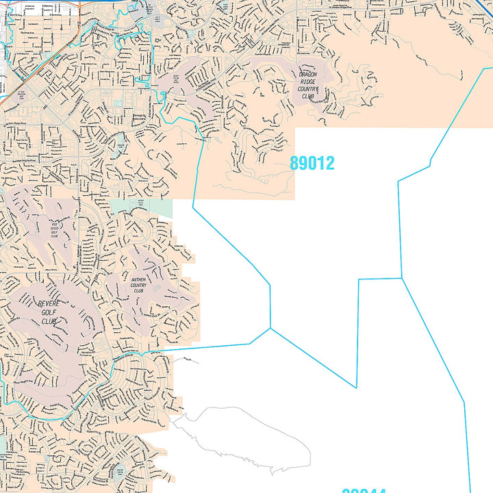 Premium Style Wall Map of Henderson NV.