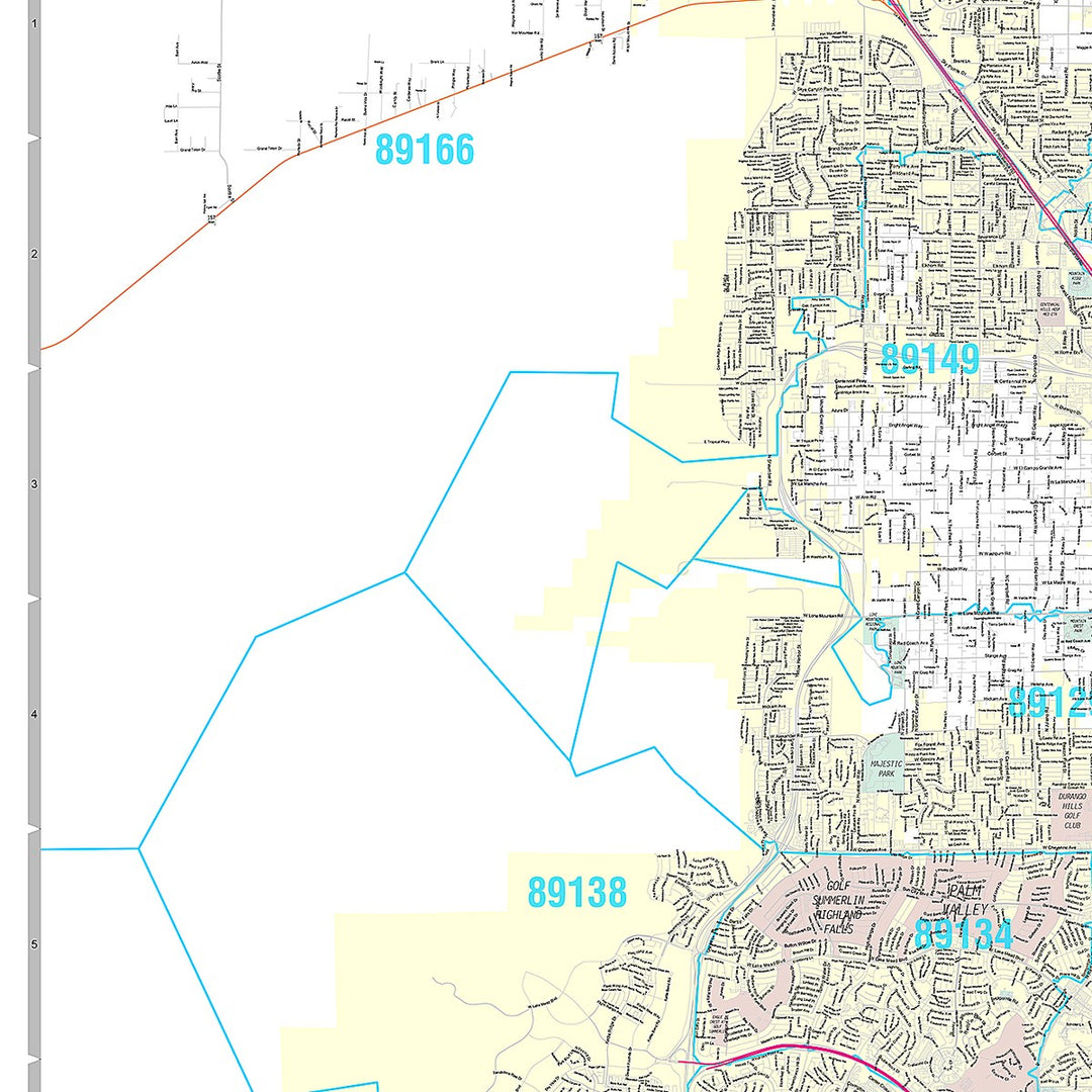 Premium Style Wall Map of Las Vegas NV.