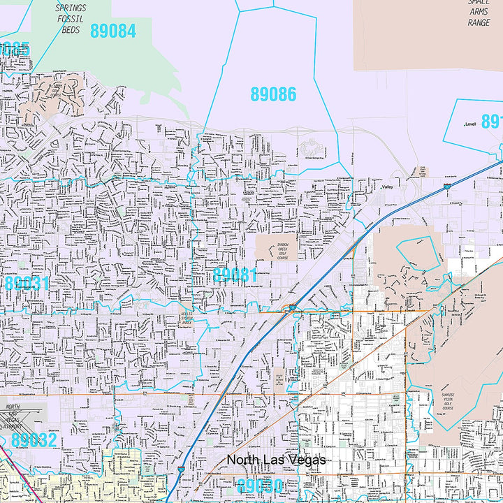 Premium Style Wall Map of Las Vegas NV.