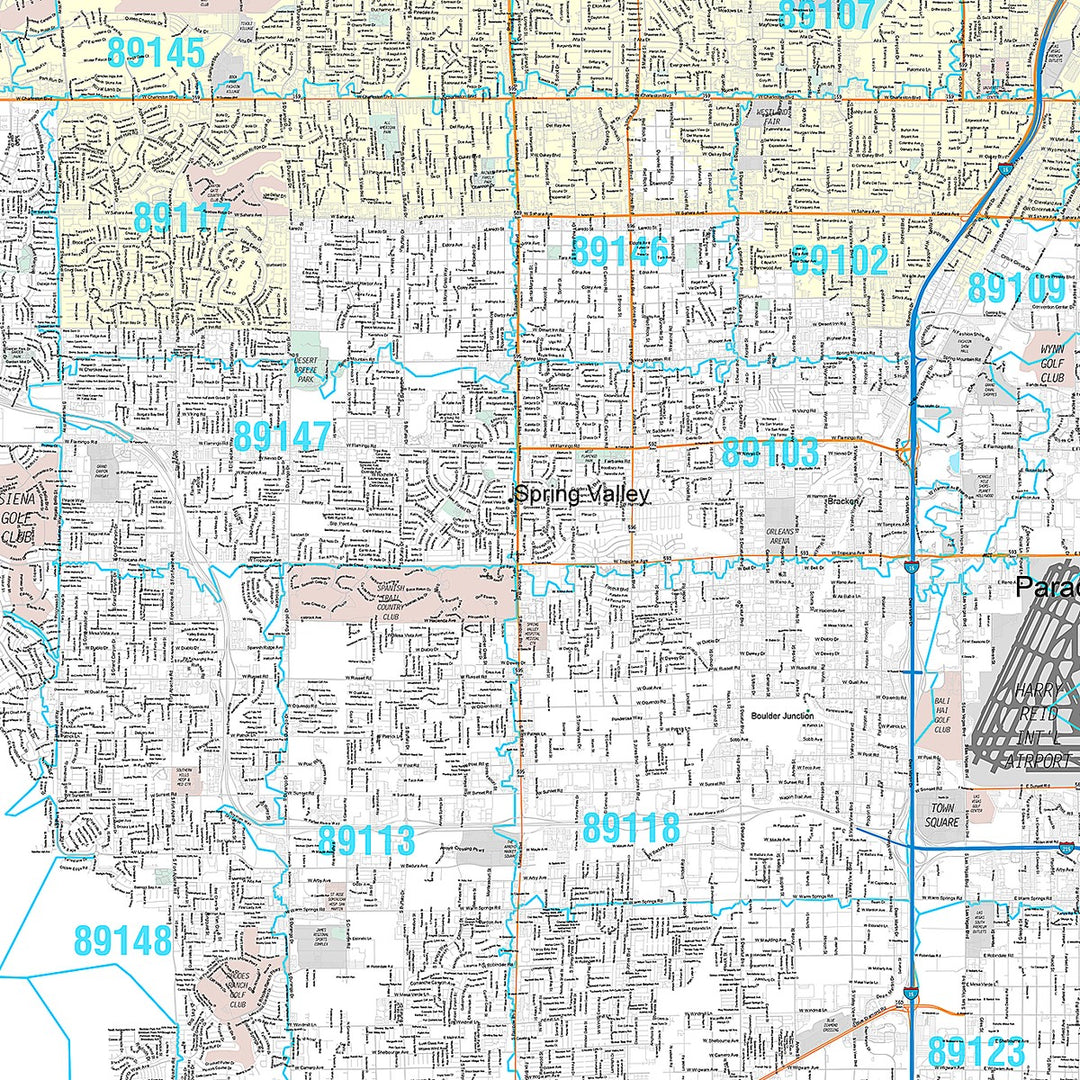 Premium Style Wall Map of Las Vegas NV.