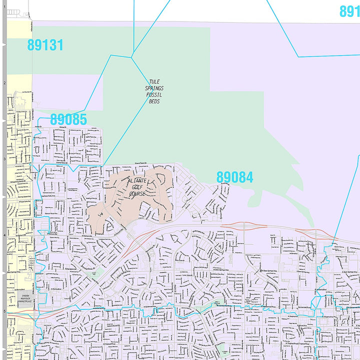 Premium Style Wall Map of North Las Vegas NV.