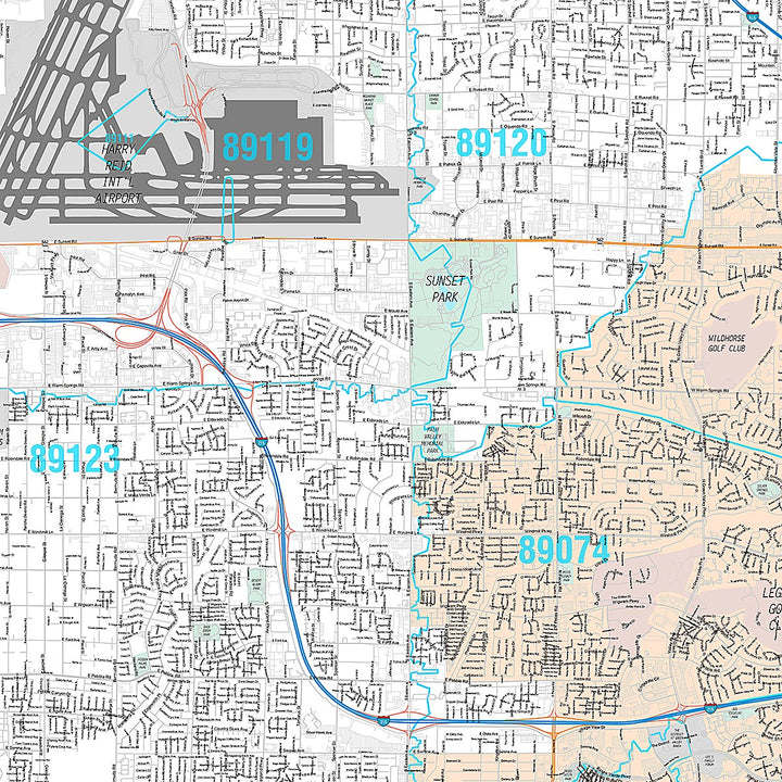Premium Style Wall Map of Paradise NV.