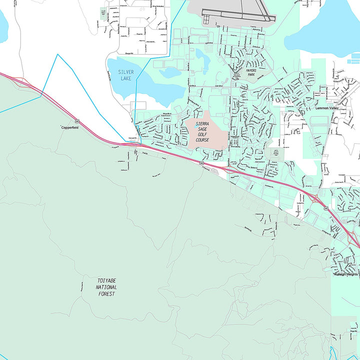 Premium Style Wall Map of Reno NV.