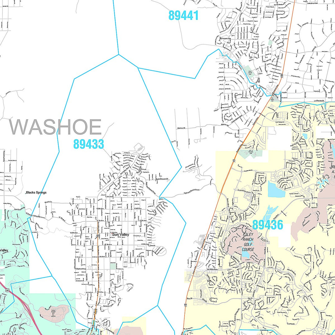 Premium Style Wall Map of Reno NV.