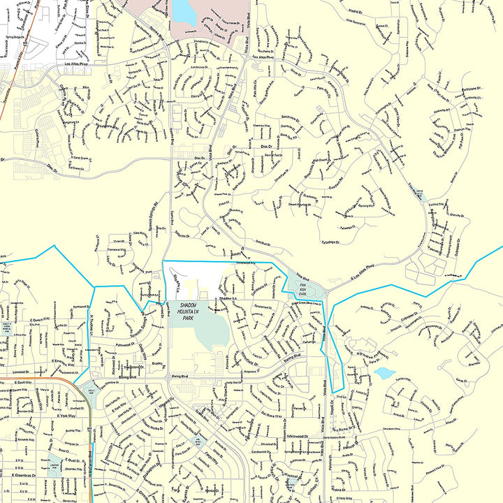 Premium Style Wall Map of Sparks, NV