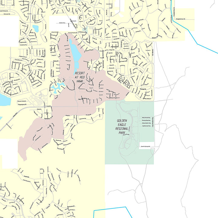 Premium Style Wall Map of Sparks, NV