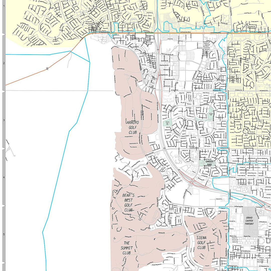 Premium Style Wall Map of North Spring Valley NV.