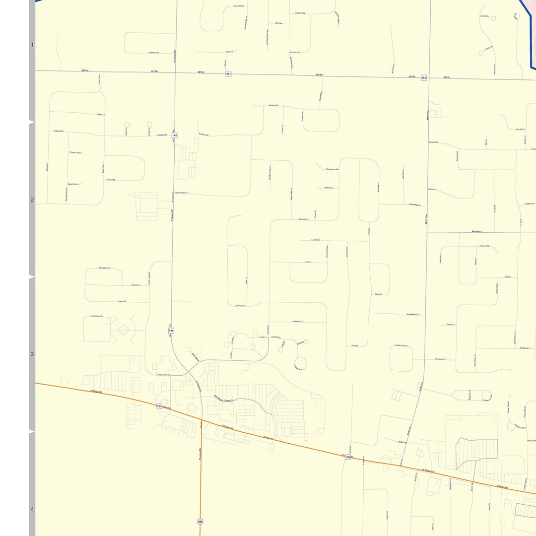 Color Cast Zip Code Style Wall Map of Greece, NY