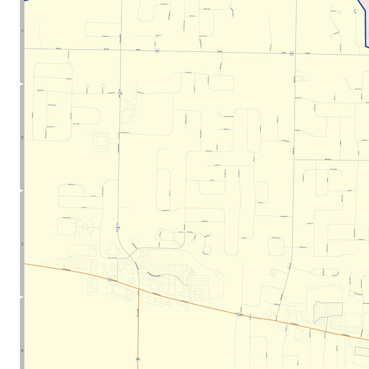 Color Cast Zip Code Style Wall Map of Greece, NY