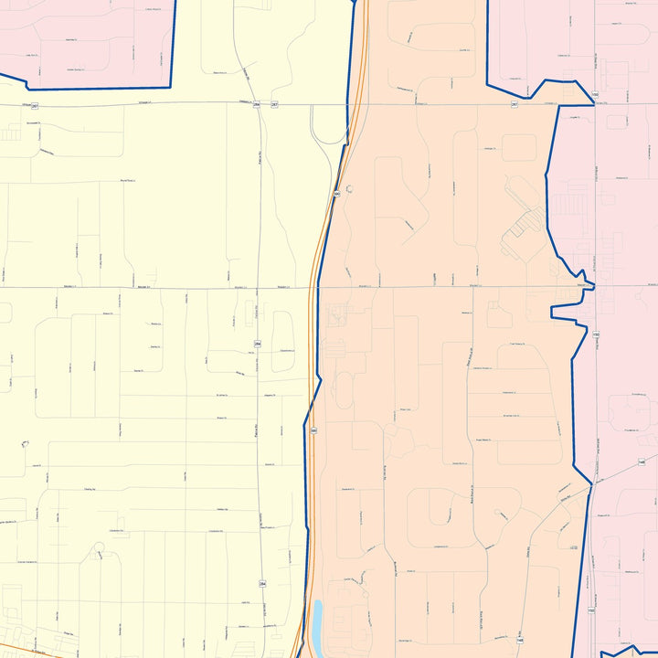 Color Cast Zip Code Style Wall Map of Greece, NY