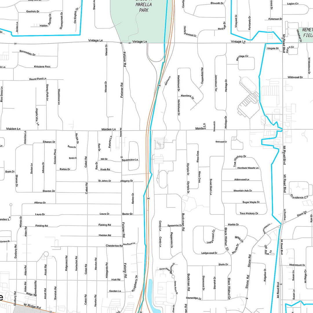 Premium Style Wall Map of Greece, NY