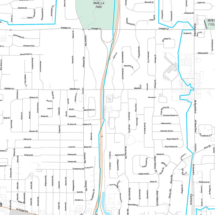 Premium Style Wall Map of Greece, NY