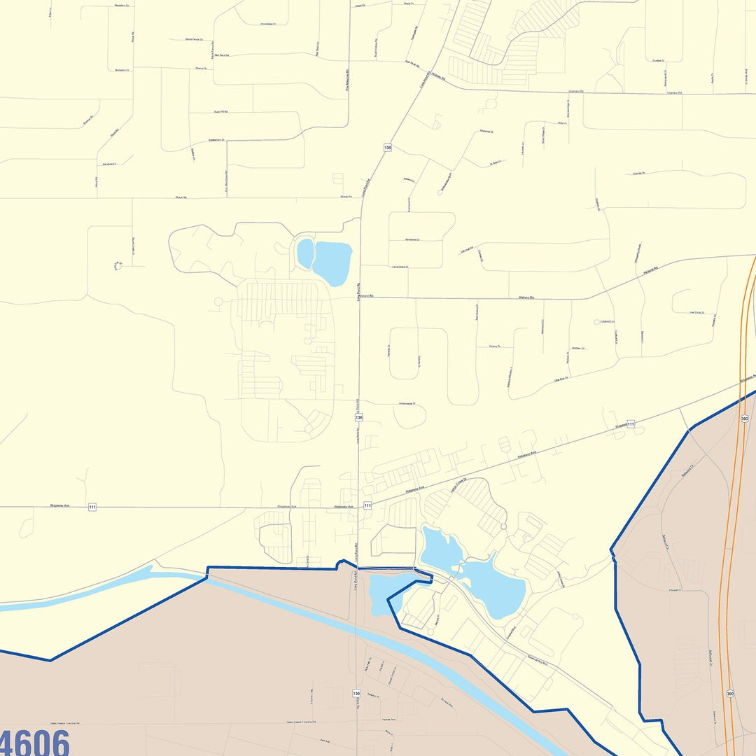 Color Cast Zip Code Style Wall Map of Greece, NY