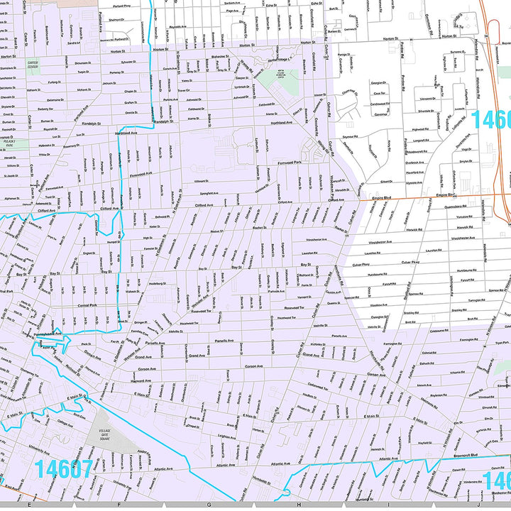 Premium Style Wall Map of Irondequoit, NY
