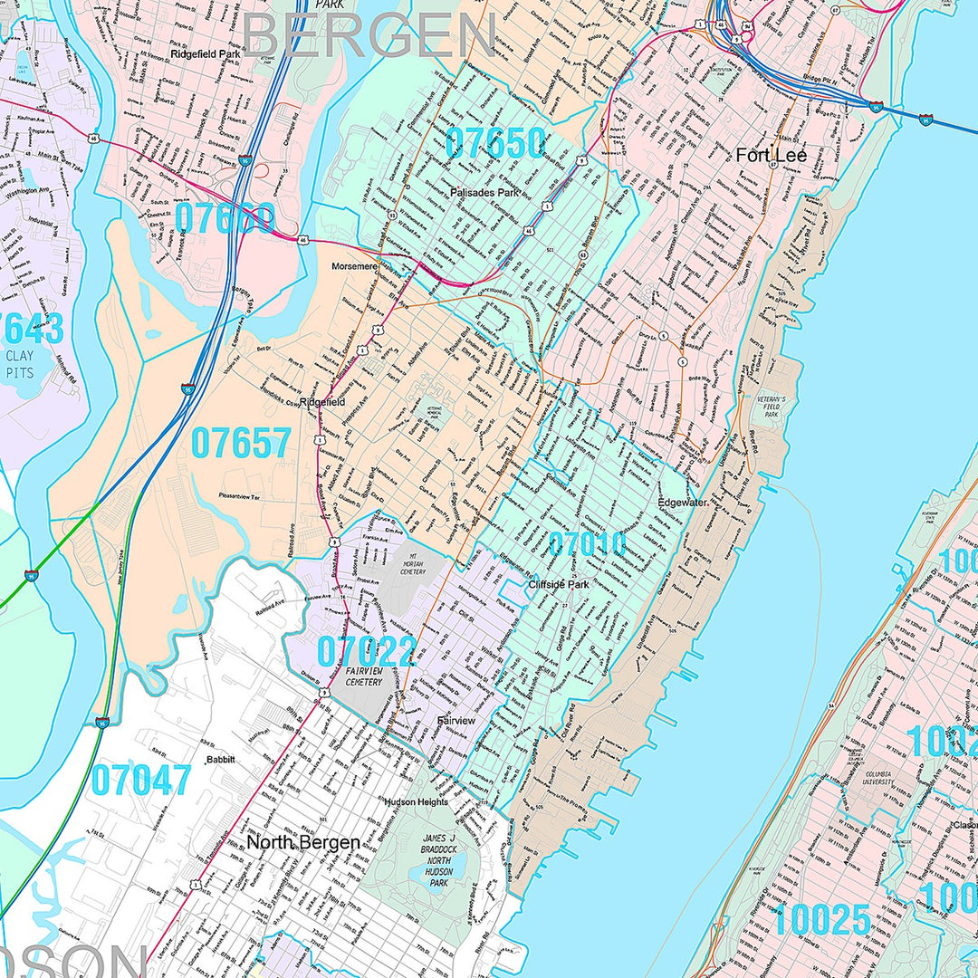 Premium Style Wall Map of New York NY