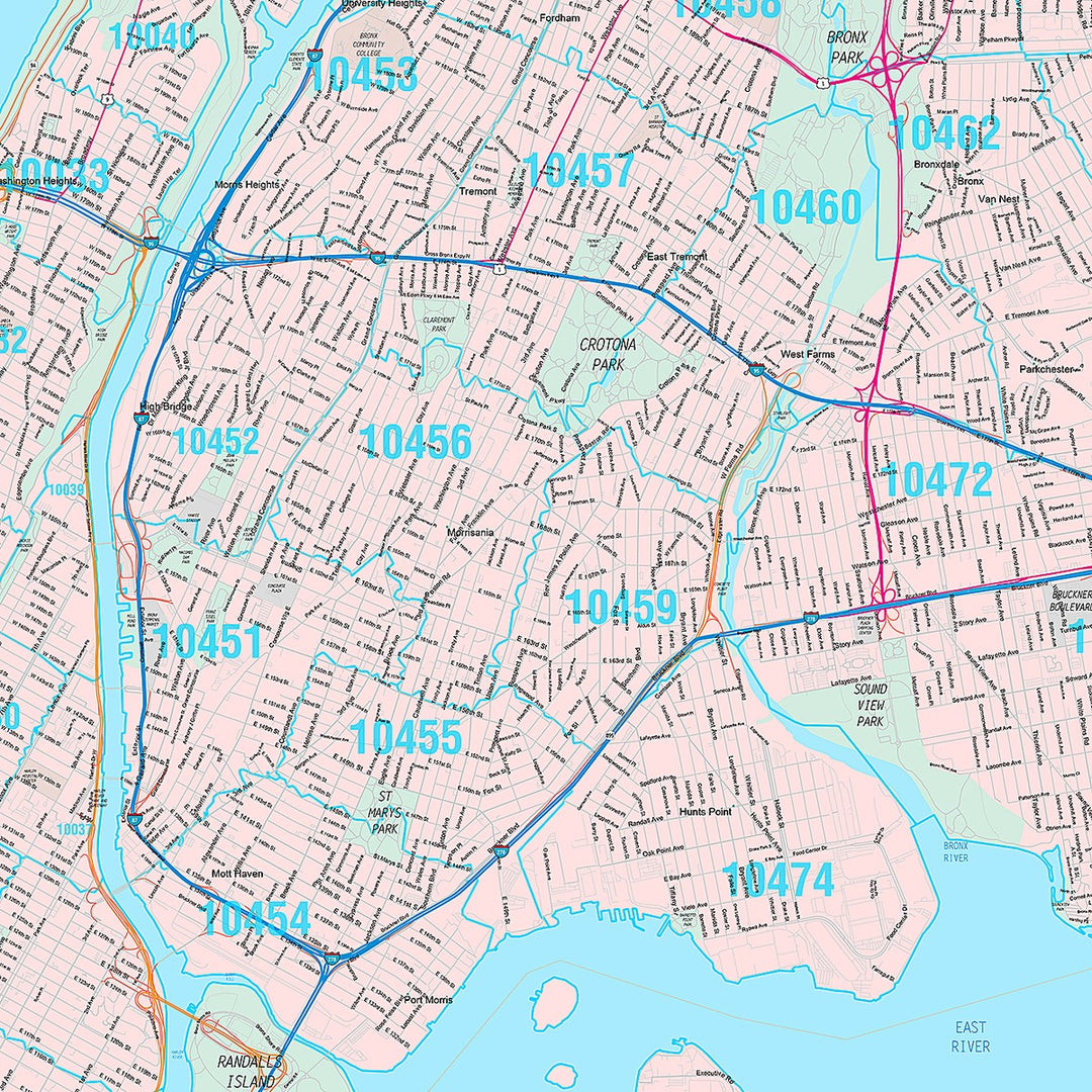 Premium Style Wall Map of New York NY