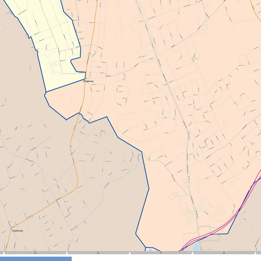 Color Cast Zip Code Style Wall Map of White Plains, NY