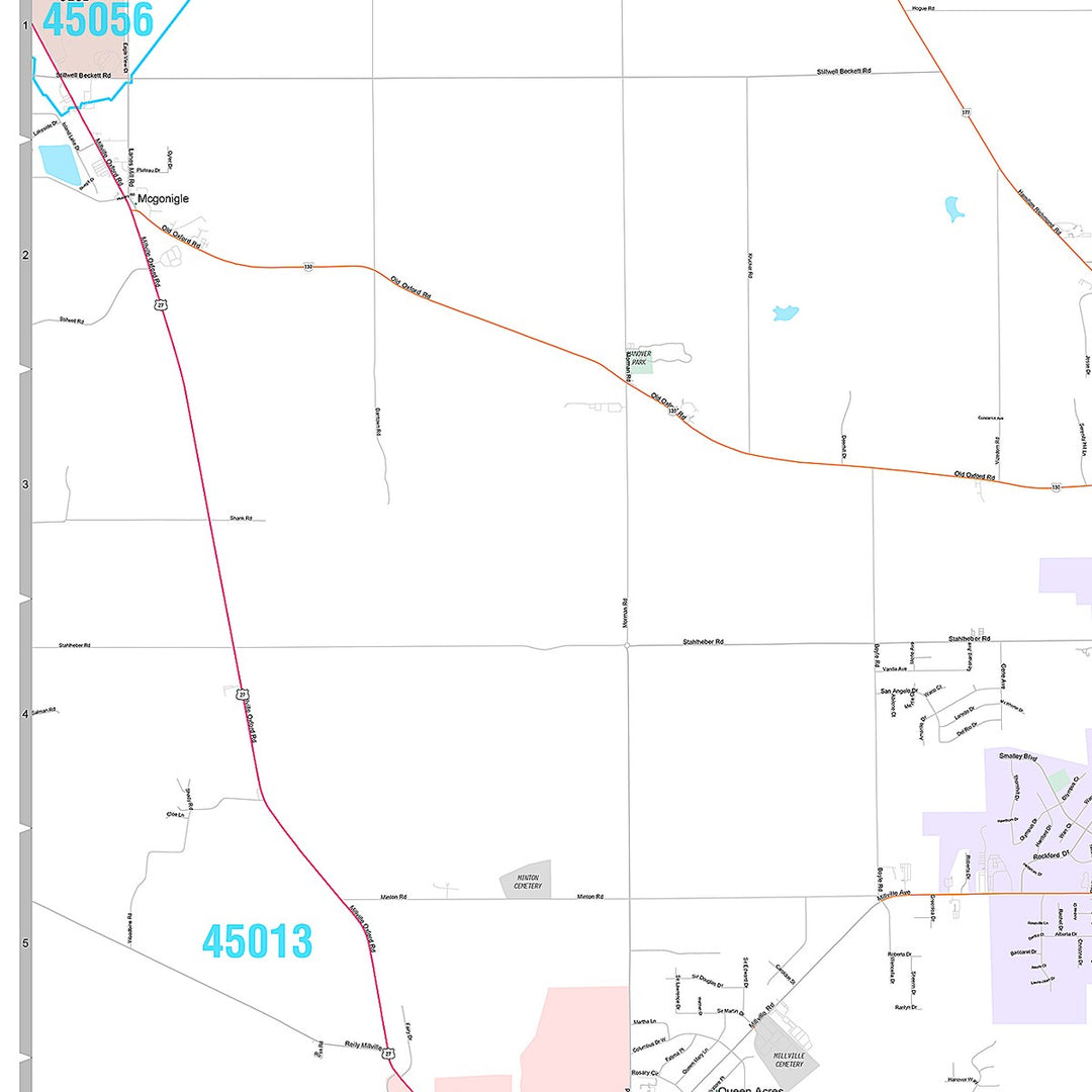 Premium Style Wall Map of Hamilton, OH