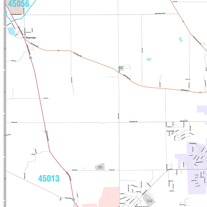 Premium Style Wall Map of Hamilton, OH