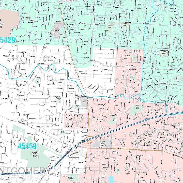 Premium Style Wall Map of Kettering, OH