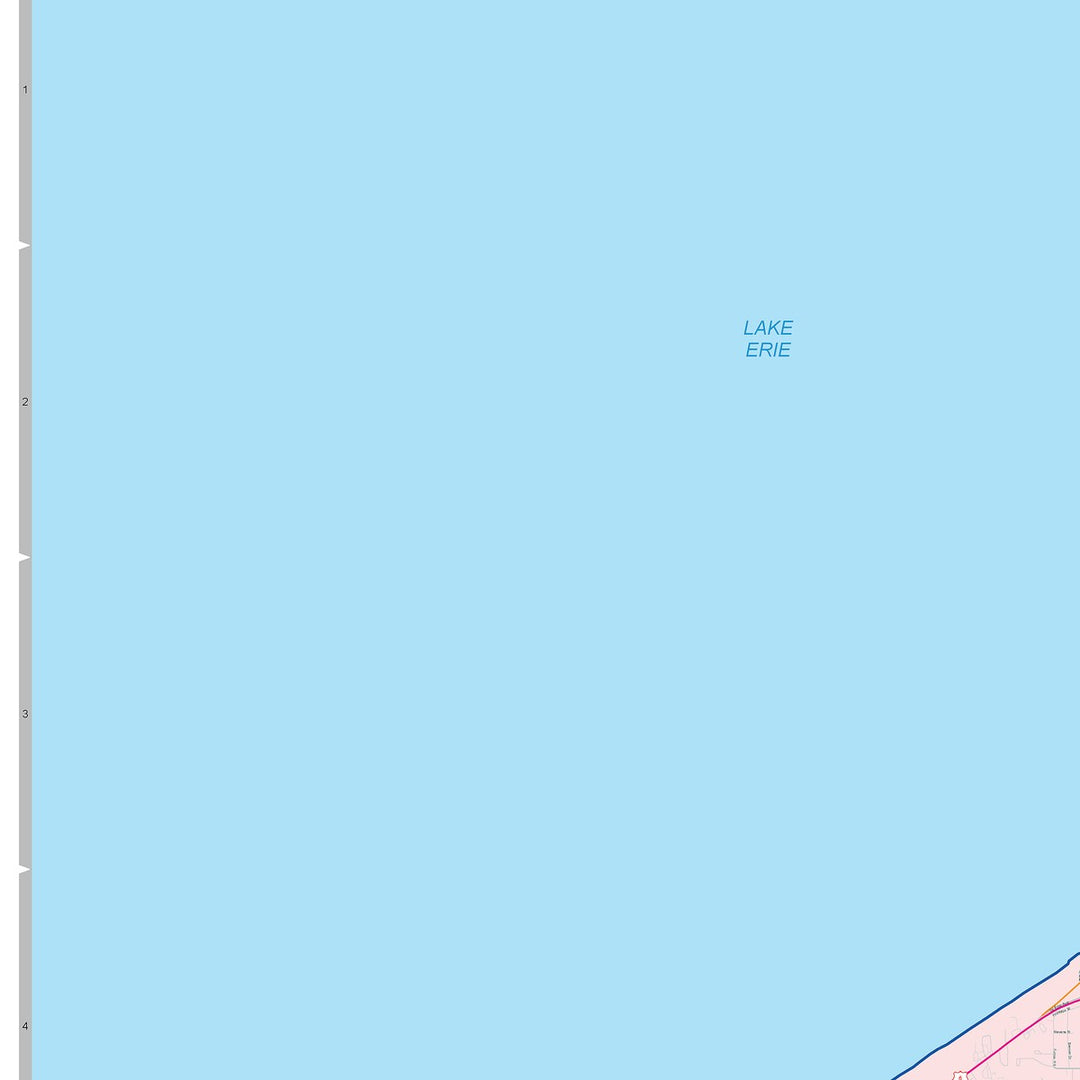 Color Cast Zip Code Style Wall Map of Lorain, OH