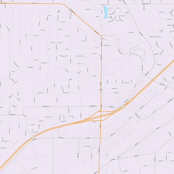 Color Cast Zip Code Style Wall Map of Mentor, OH