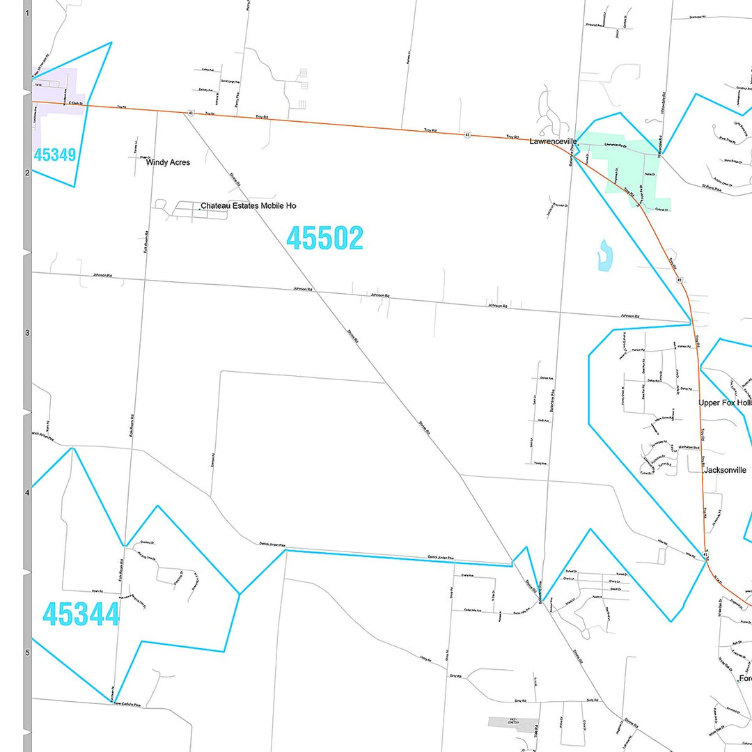 Premium Style Wall Map of Springfield, OH