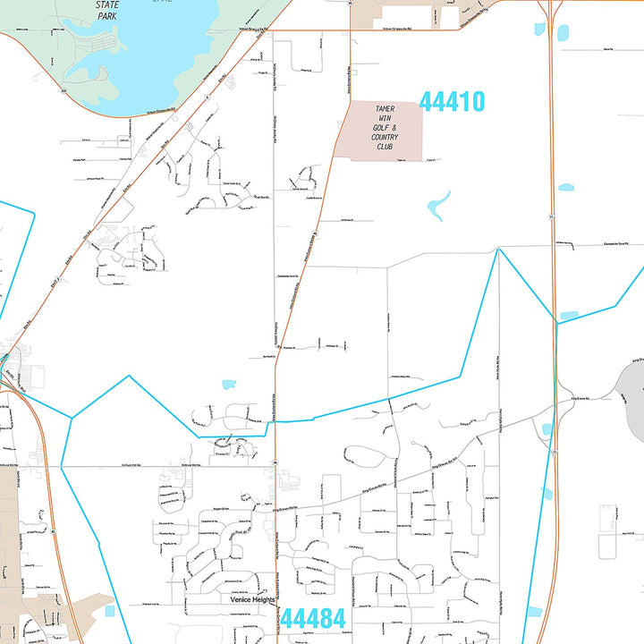 Premium Style Wall Map of Warren, OH