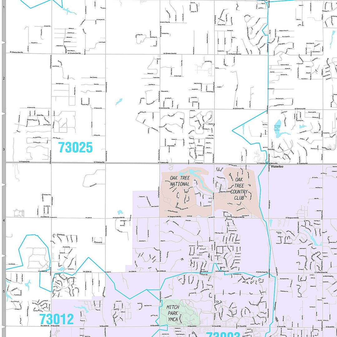Premium Style Wall Map of Edmond, OK