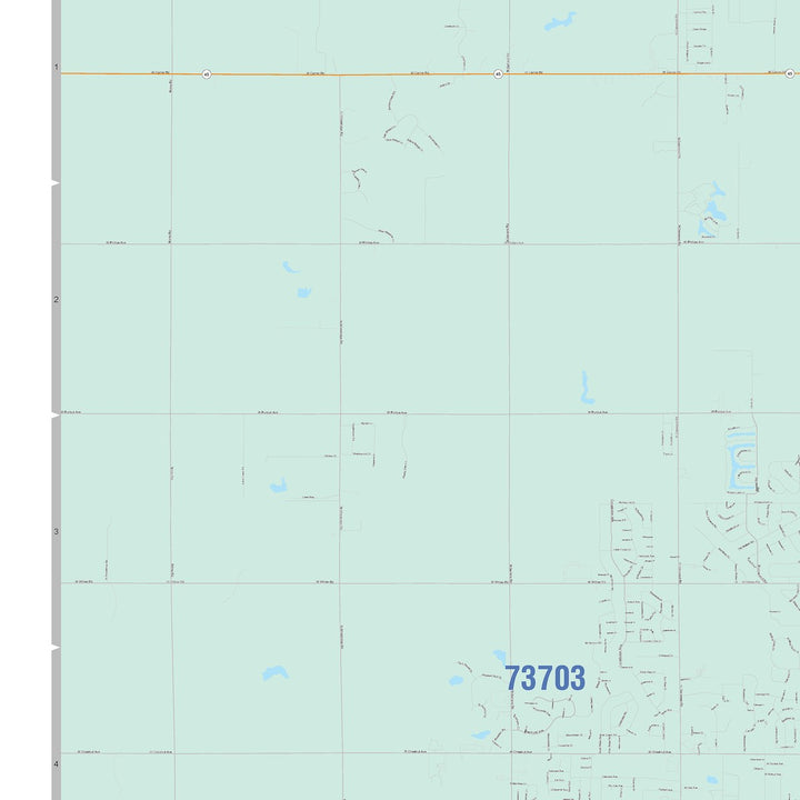 Color Cast Zip Code Style Wall Map of Enid, OK