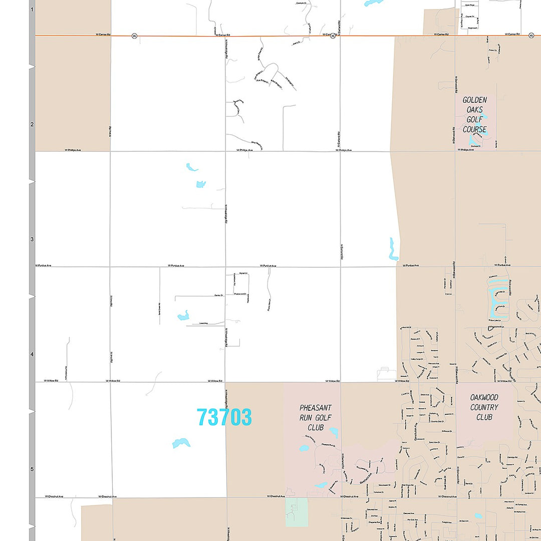 Premium Style Wall Map of Enid, OK