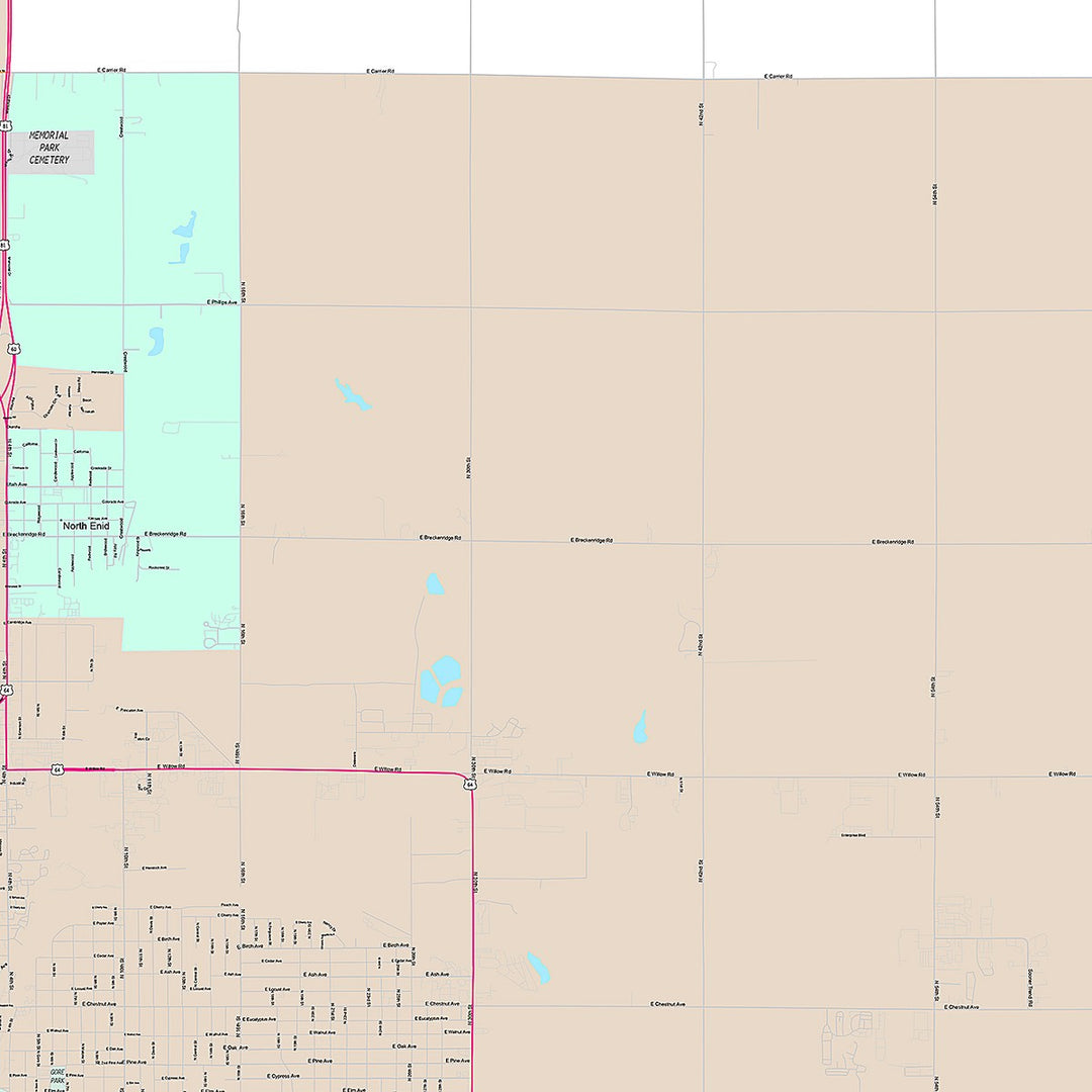 Premium Style Wall Map of Enid, OK
