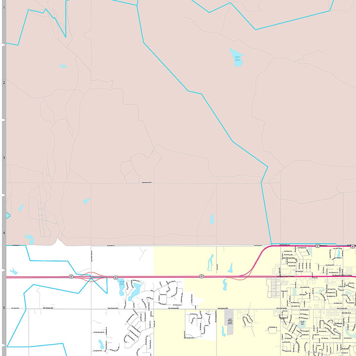 Premium Style Wall Map of Lawton, OK