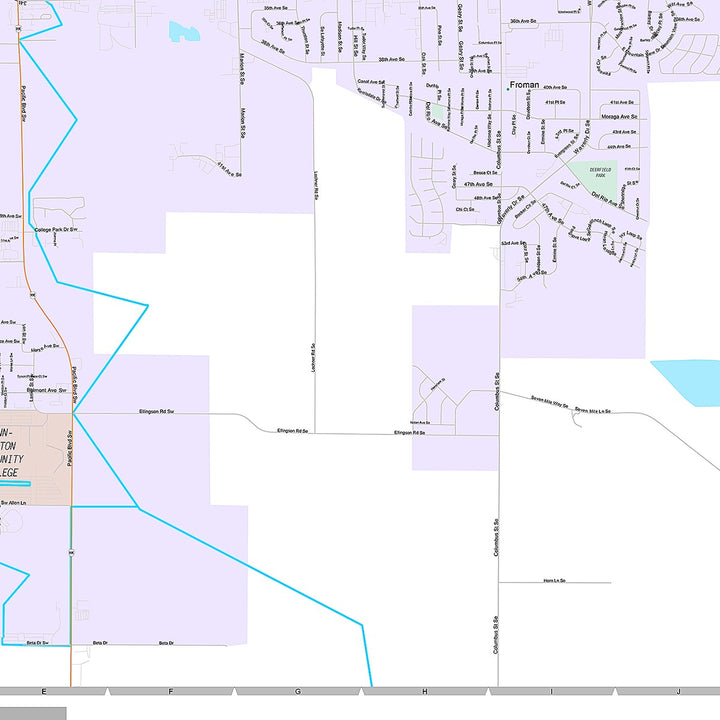 Premium Style Wall Map of Albany, OR