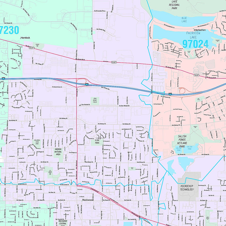 Premium Style Wall Map of Gresham, OR