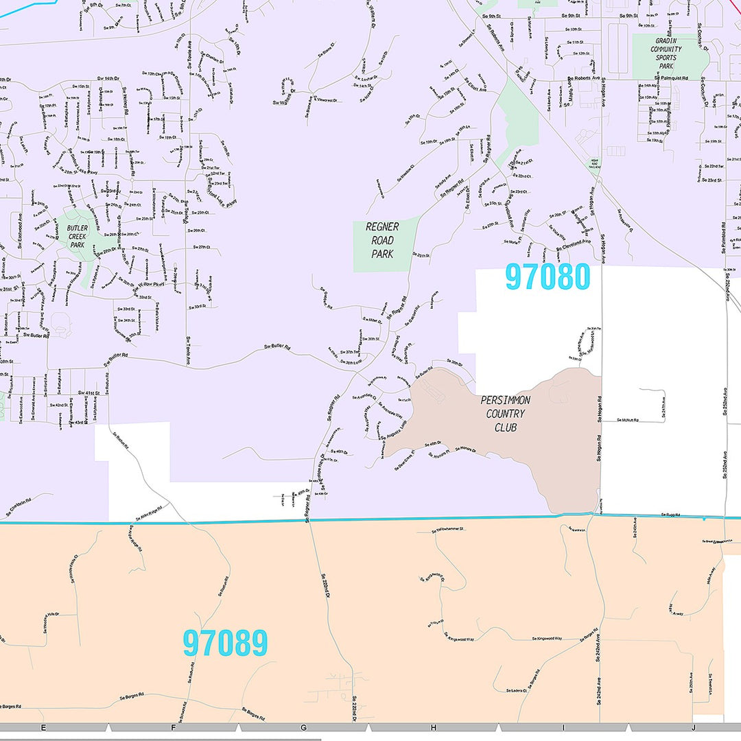 Premium Style Wall Map of Gresham, OR