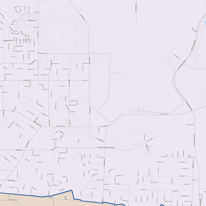 Color Cast Zip Code Style Wall Map of Hillsboro, OR