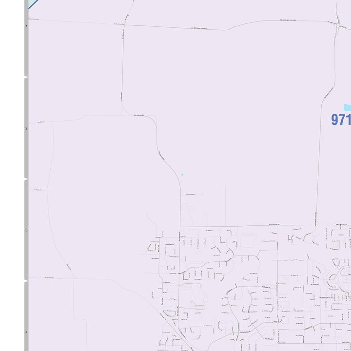 Color Cast Zip Code Style Wall Map of Hillsboro, OR