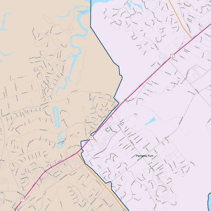 Color Cast Zip Code Style Wall Map of Mount Pleasant, OR